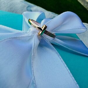 Tiffany & Co T T1 Narrow Diamond Ring in Rose Gold, Sz 10.5